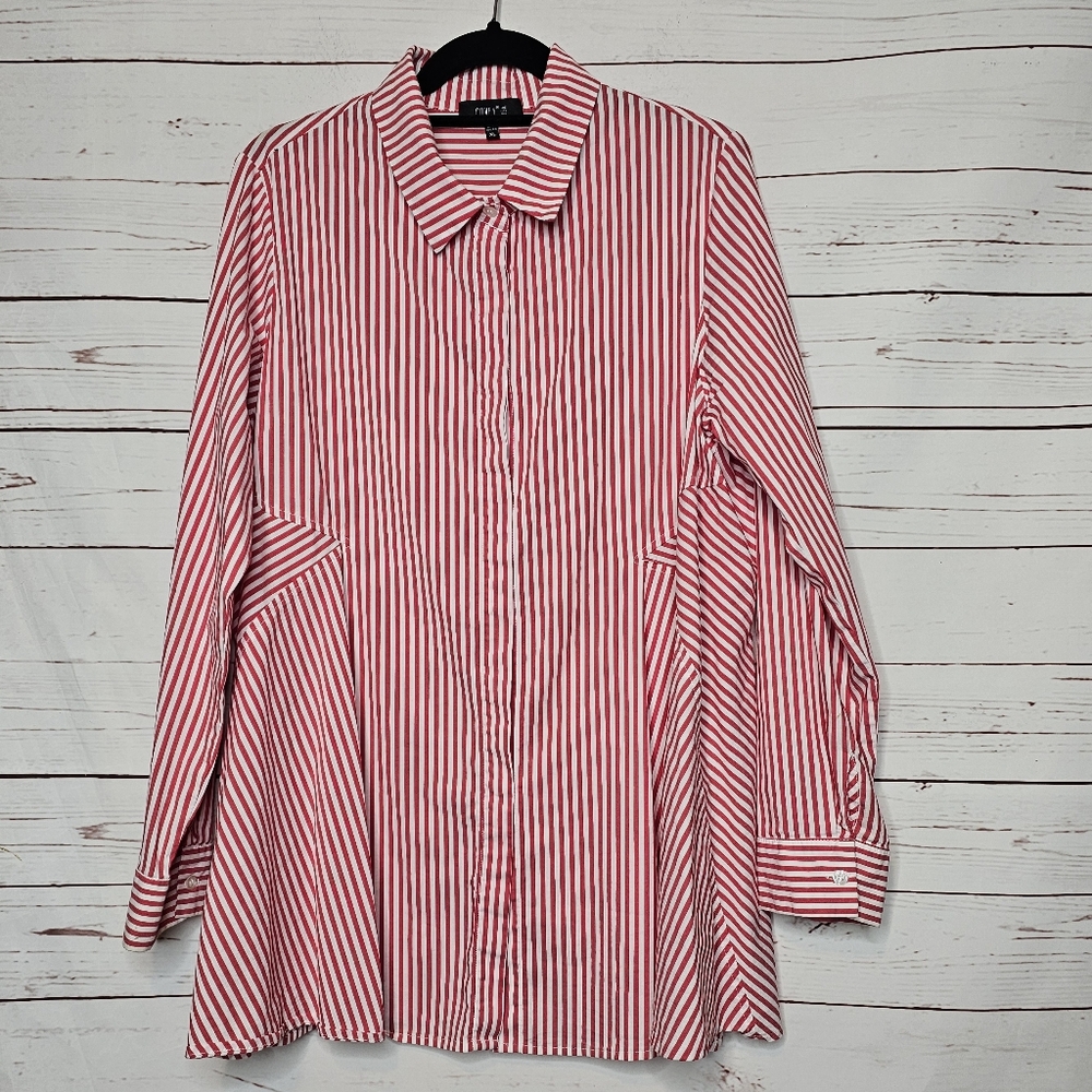 Comfy USA Striped Button Down Tunic